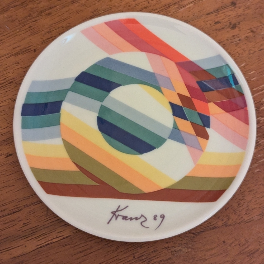 Vintage Lufthansa Airline 1989  Coaster Graphic Signed